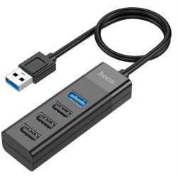 USB-хаб Hoco HB25 4 порта 3 USB2.0/1 USB3.0 черный