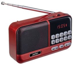 Портативный радиоприемник Perfeo Aspen 3Вт/FM/AUX/USB/MicroSD PF_B4058 красный