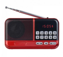 Портативный радиоприемник Perfeo Aspen 3Вт/FM/AUX/USB/MicroSD (PF_B4058) красный