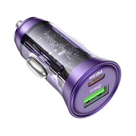  Автомобильное заряд. устр. Borofone BZ26A 1USB/1C 3A фиолетовый