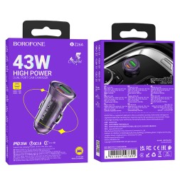 Автомобильное заряд. устр. Borofone BZ26A 1USB/1C 3A фиолетовый