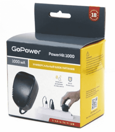  Импульсный блок питания GoPower PowerHit 1000 12V/1000 mA (8 переходников)