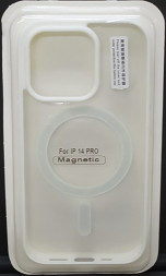 Накладка для iPhone 14 Pro 6.1&quot; Magsafe силикон прозрачный бока белая