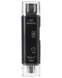 Картридер-конвертер USB 2.0 универсальный USB/OTG/MicroSD/Type C/Micro USB SBR-801-S/100