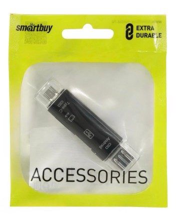  Картридер-конвертер USB 2.0 универсальный USB/OTG/MicroSD/Type C/Micro USB SBR-801-S/100