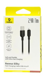 Usb Кабель-зарядка Lightning Baseus Silky Series 2.4A 1м (P10377702113-00) черный
