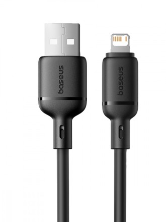  Usb Кабель-зарядка Lightning Baseus Silky Series 2.4A 1м (P10377702113-00) черный