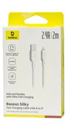 Usb Кабель-зарядка Lightning Baseus Silky Series 2.4A 2м (P10377702213-01) белый