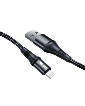  Usb Кабель-зарядка Lightning Hoco X50 Excellent 2.4A 1м в тканевой оплётке чёрный