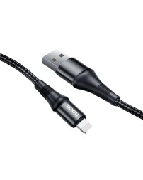 Usb Кабель-зарядка Lightning Hoco X50 Excellent 2.4A 1м в тканевой оплётке чёрный