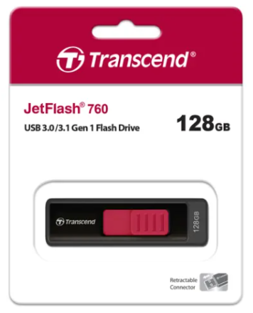  3.1 USB флеш накопитель Transcend 128GB JetFlash 760 черно-красный