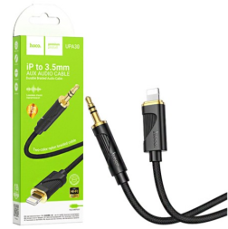 Кабель-переходник Hoco UPA30 Lightning (папа) на AUX 3.5мм (папа) 1м черный