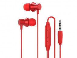 Наушники с микрофоном Lenovo HF130 1.2м красные