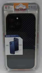 Накладка для i-Phone 13 Pro Max Sulada пластик под карбон черная