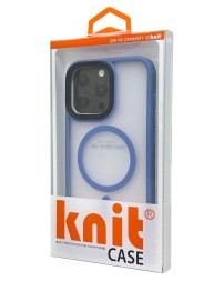 Накладка для i-Phone 15 Pro Max Knit case Magsafe матовый голубой