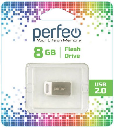  USB флеш накопитель Perfeo 8GB M05 металлическая