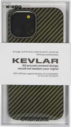  Накладка для i-Phone 13 Pro Max K-Doo Kevlar пластик зелёная