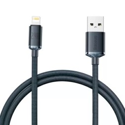 Usb Кабель-зарядка Lightning Baseus Crystal Shine 1.2м CAJY000001 2.4A серый