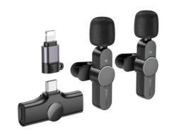 Беспроводной микрофон Borofone BFK12 петличка/Type-C/Lightning черный