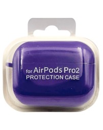 Силиконовый чехол для AirPods Pro 2 c карабином ярко-фиолетовый