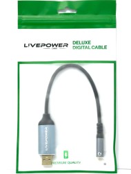 Переходник USB (папа)↔Jack 3.5mm наушники+микрофон (мама) Livepower S295 чёрный