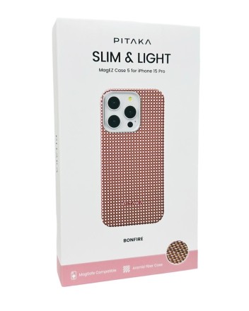  Накладка для i-Phone 15 Pro 6.1&quot; Pitaka Magez Case 5 Aramid Fiber Костёр (bonfire)
