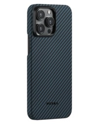 Накладка для i-Phone 15 Pro 6.1&quot; Pitaka MagEZ Case 4 Thin &amp; Light сине-черный.арамид