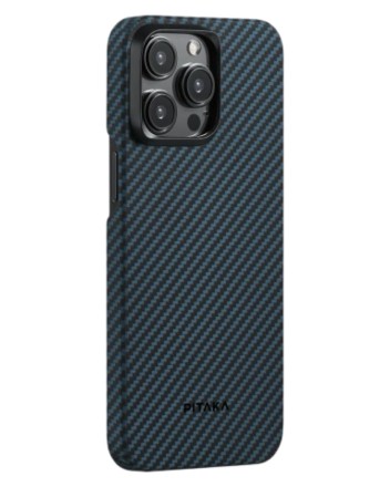  Накладка для i-Phone 15 Pro 6.1&quot; Pitaka MagEZ Case 4 Thin &amp; Light сине-черный.арамид