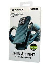 Накладка для i-Phone 15 Pro 6.1&quot; Pitaka MagEZ Case 4 Thin &amp; Light сине-черный.арамид