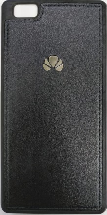  Накладка для Huawei Honor P8 light силиконовая кожзам с логотипом чёрный