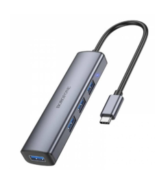 Кабель-переходник Borofone DH12 Type-C на USB3.0x4 0.2М серый