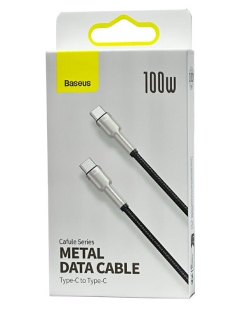  Кабель-зарядка Type-C на Type-C Baseus Cafule Metal 1м CATJK-C01 100W черный