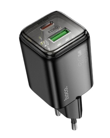  Сетевое зар. устр. Hoco N53 1USB/1С 30W черное