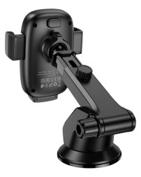 Держатель c беспроводной зарядкой на торпеду Hoco HW32 15W с зажимом черный