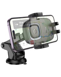 Держатель c беспроводной зарядкой на торпеду Hoco HW32 15W с зажимом черный