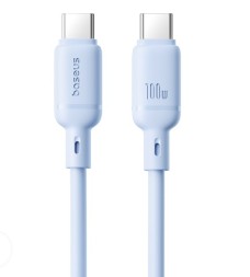 Кабель-зарядка Type-C на Type-C Baseus Silky Series 100W 1м (P10377704313-00) голубой