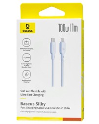 Кабель-зарядка Type-C на Type-C Baseus Silky Series 100W 1м (P10377704313-00) голубой