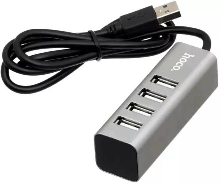  USB2.0 хаб Hoco HB1 4 порта серый
