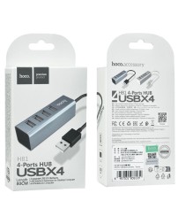 USB2.0 хаб Hoco HB1 4 порта серый