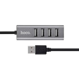 USB2.0 хаб Hoco HB1 4 порта серый