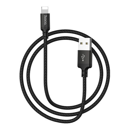  Usb Кабель-зарядка Lightning Hoco X14 Times speed 1м 2.0A в тканевой оплётке чёрный