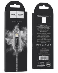Usb Кабель-зарядка Lightning Hoco X14 Times speed 1м 2.0A в тканевой оплётке чёрный