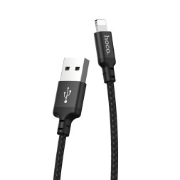 Usb Кабель-зарядка Lightning Hoco X14 Times speed 1м 2.0A в тканевой оплётке чёрный