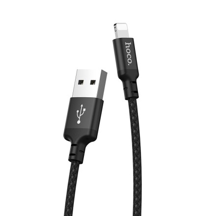  Usb Кабель-зарядка Lightning Hoco X14 Times speed 1м 2.0A в тканевой оплётке чёрный