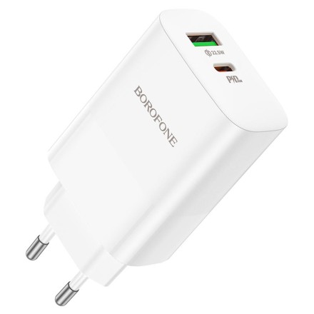  Сетевое зар. устр. Borofone BN10 1USB/1C 22.5W/65W белое