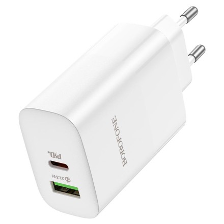  Сетевое зар. устр. Borofone BN10 1USB/1C 22.5W/65W белое