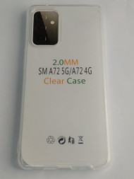 Чехол-накладка силикон 2.0мм Samsung Galaxy A72 5G/4G прозрачный