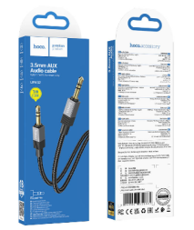 Аудиокабель AUX 3.5мм Hoco UPA32 1м силиконовый черный
