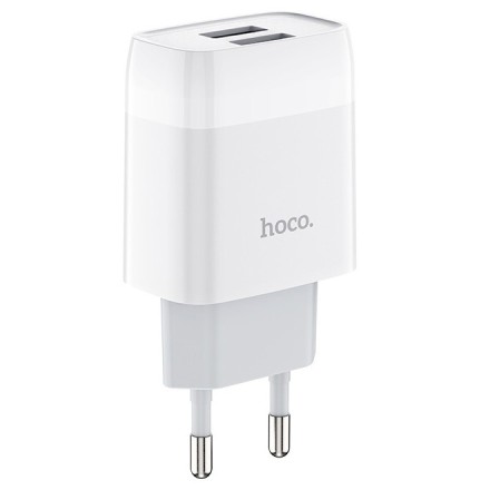  Сетевое зар. устр. Hoco C73A 2USB 2.4A белое