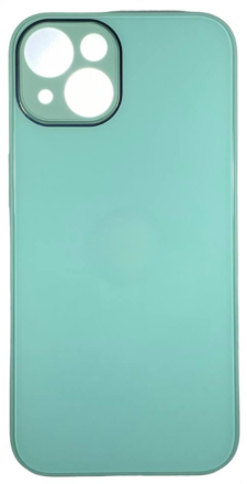  Чехол-накладка для i-Phone 14 силикон (стеклянная крышка) бирюзовая